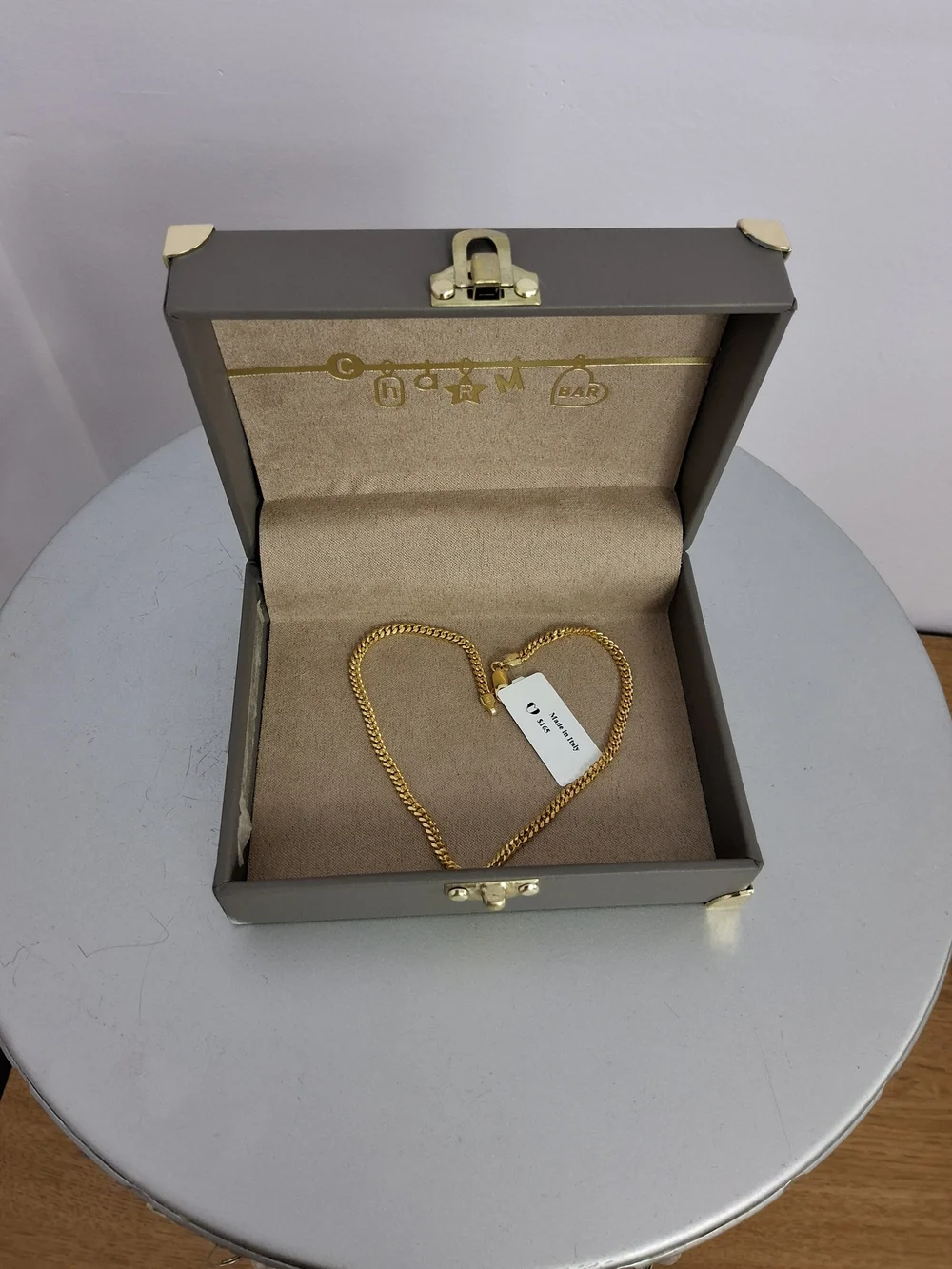 925 Silver 18kt gold Plated Cuban Link Anklet 10inch Lobster Clasp Italy